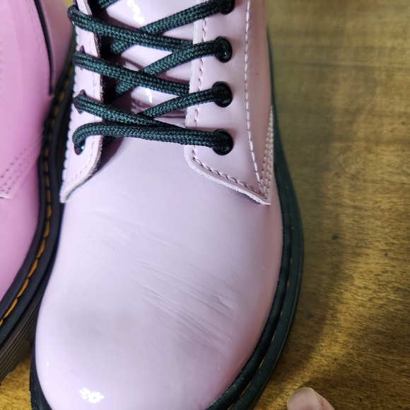 Dr Martens 1460 J Pink Patent Leather LaceUp And Side Zip Combat Boots US Kids 2 - Picture 5 of 11